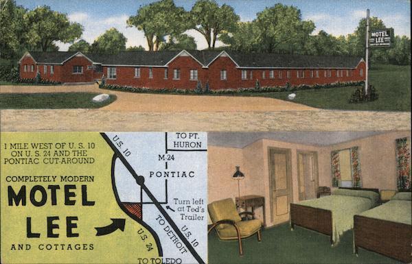 Motel Lee - Old Postcard